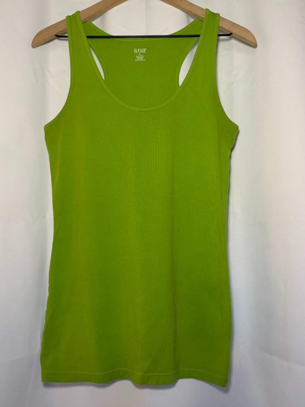 A.N.A. A New Approach Racerback Tank Top Womens XL Neon Green Layering EUC